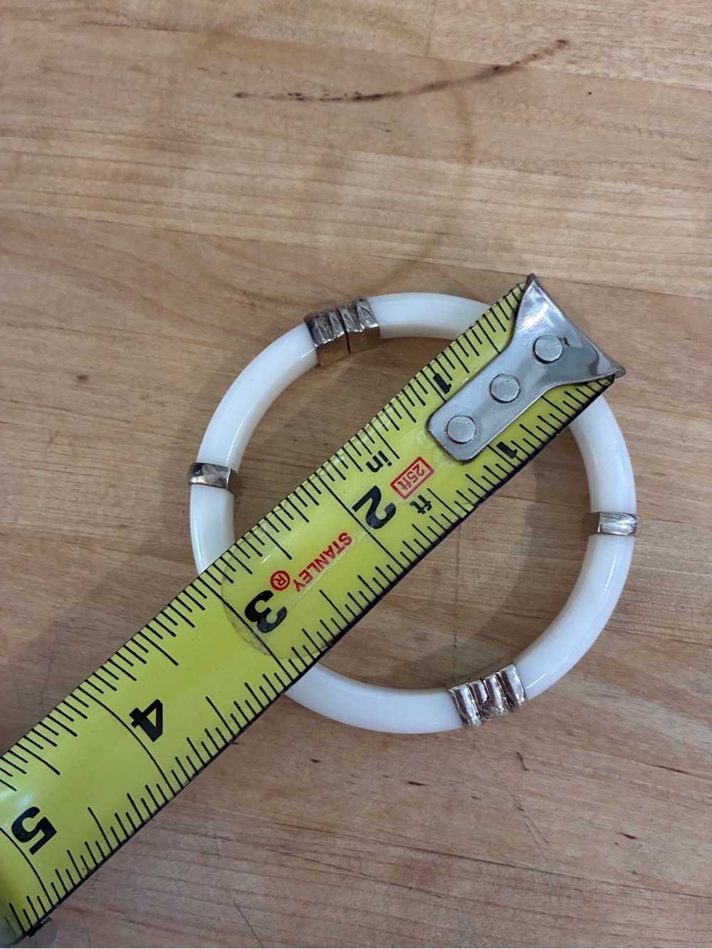 925 WK WHITNEY KELLY White Resin and Sterling Silver 925 Bangle Bracelet - Picture 4 of 12
